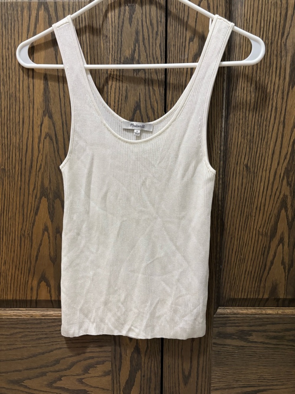 Madewell Cream slightly Ribbed Tank Top - Women's